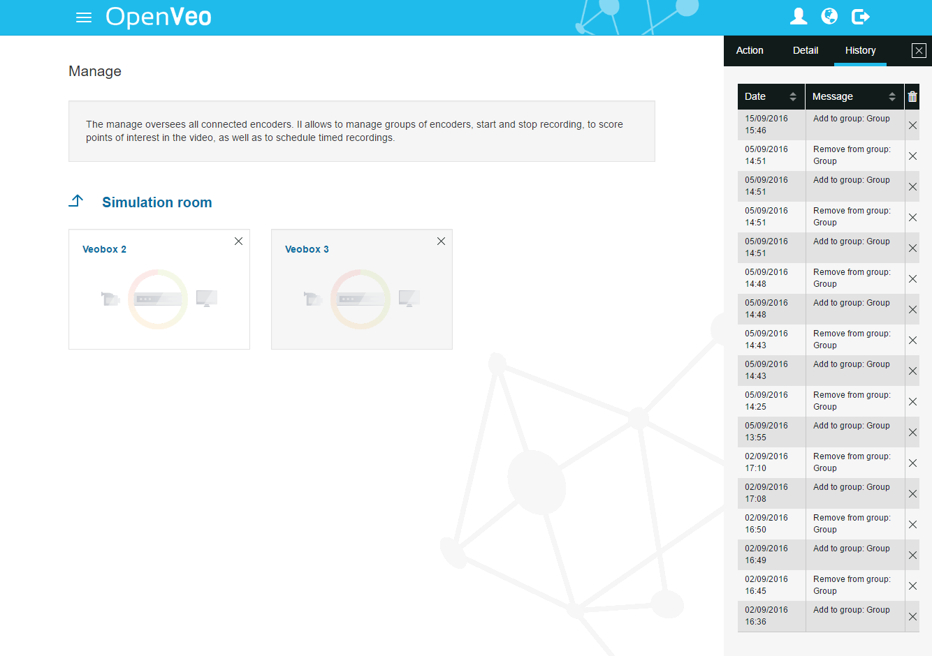 Back end manage group detail